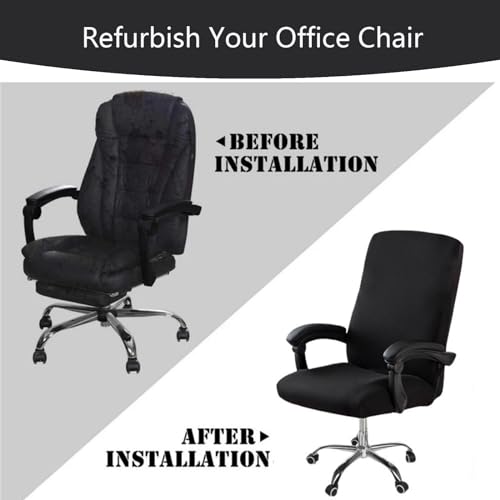 Large Black High Back Chair Cover with Zipper M2612