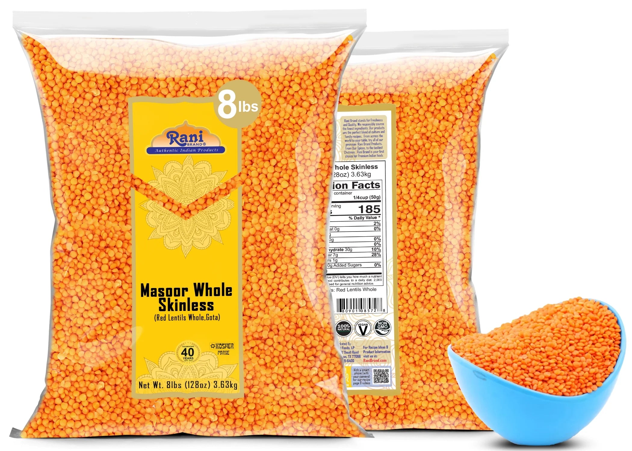 Red Lentils 128oz (8lbs) 3.63kg Bulk U371