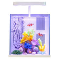 2 Gallon Small Glass Desktop Fish Tank with LED Light and Water Pump Filter M83446