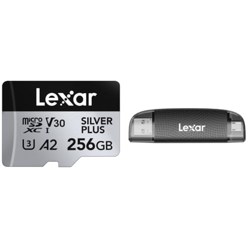 256GB (2-Pack) Professional Silver PLUS microSDXC Memory Card with SD Adapter, UHS-I, C10, U3, V30 G51855