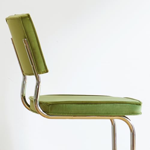 Orange Velvet 4PCS Dining Chairs with Chrome Metal Legs Y578