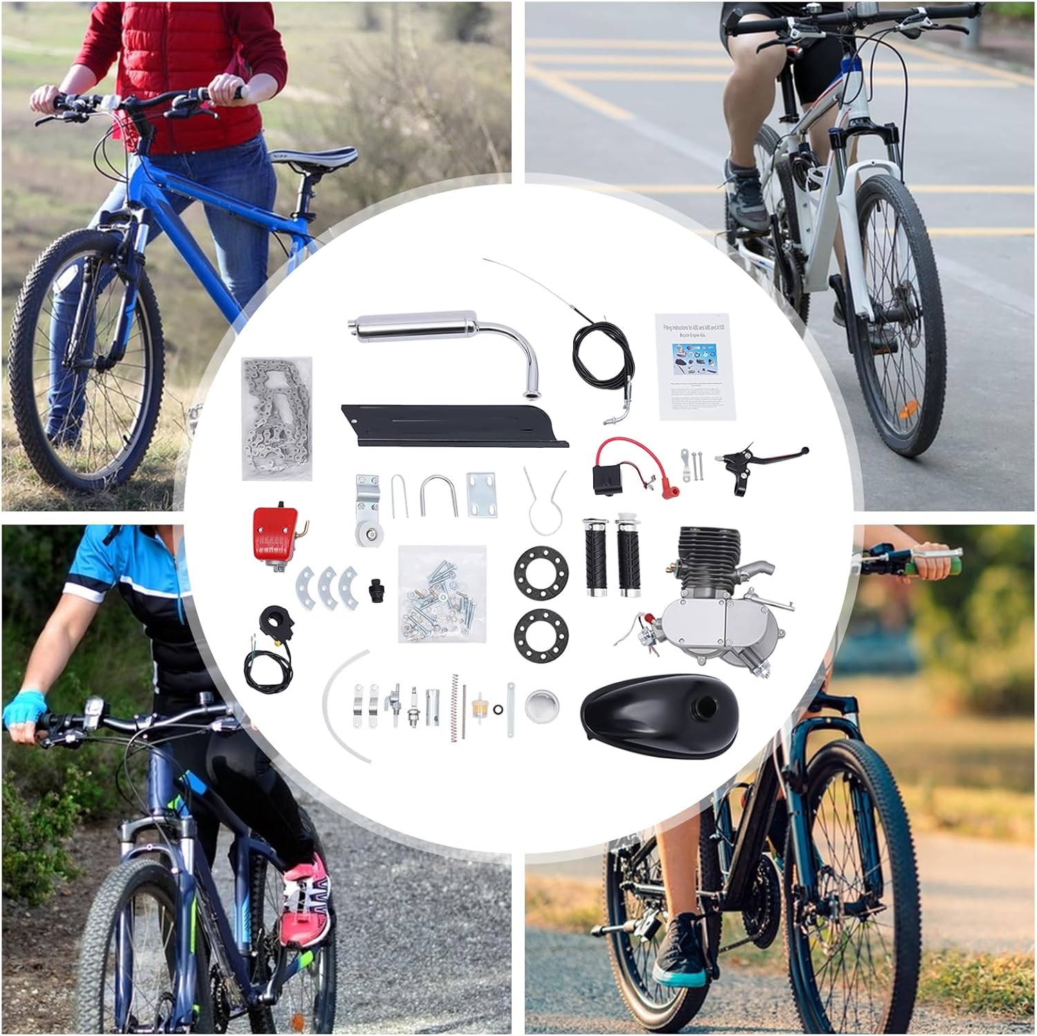 100cc 2-Stroke Gasoline Engine Kit for Bicycles Q4947