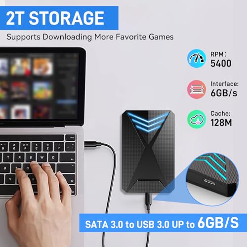 2T Retro Game Console Hard Drive with 18 Emulator Console F46194