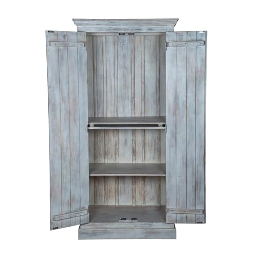 White Solid Wood Wardrobe Z9381
