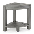 White HDPE Corner Shower Stool with Storage Shelf C566