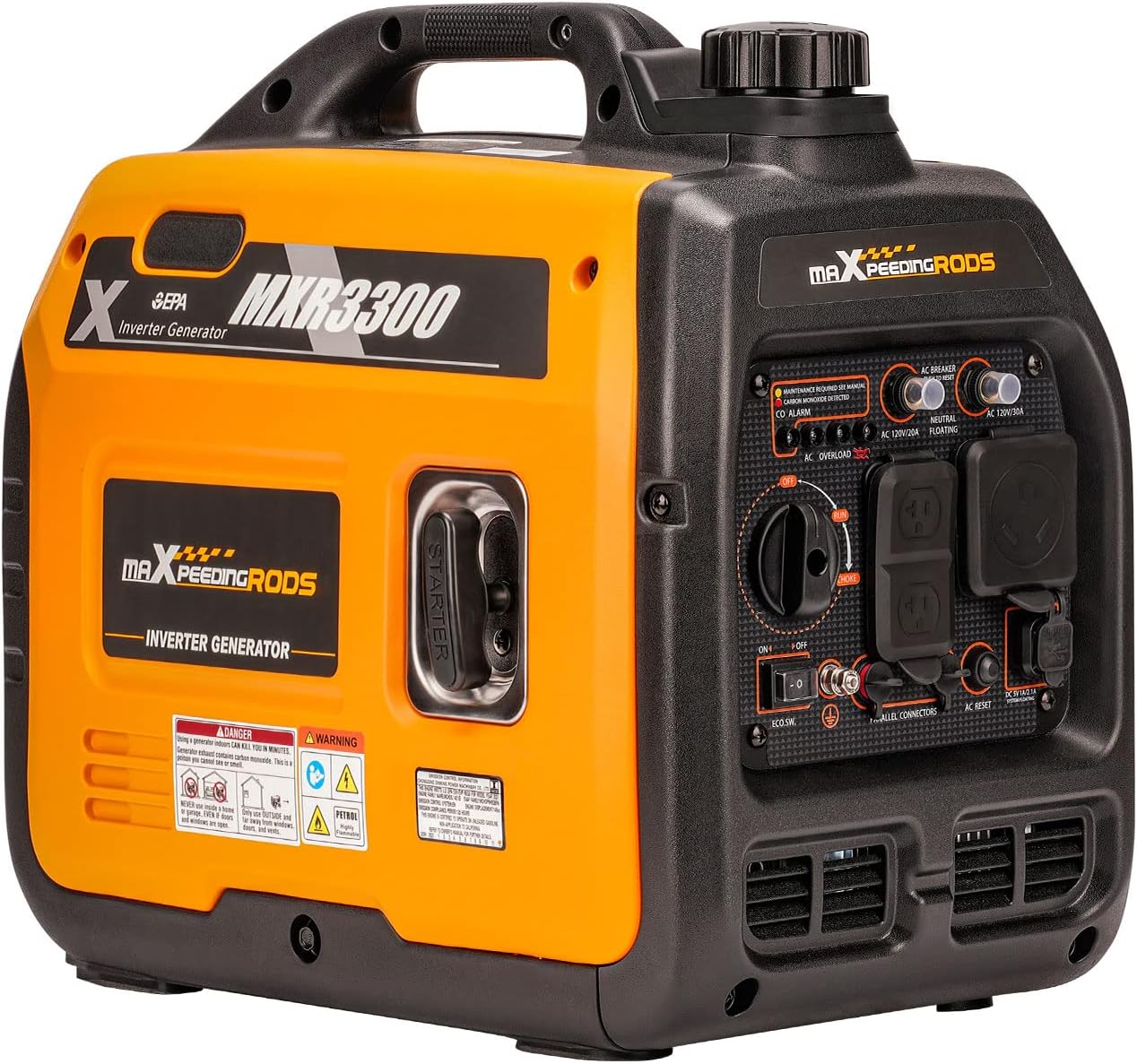 Portable Inverter Generator 3000W/3300W, Gas Powered Quiet Generator, EPA Compliant S2057