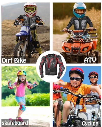 Kids Motorcycle Jacket with Chest Back Elbow Protection J27454