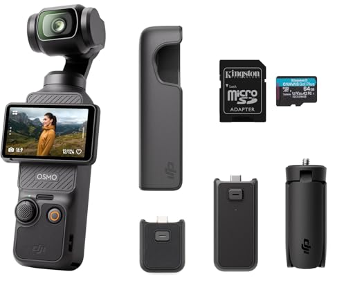 DJI Osmo Pocket 3 Capture More Combo, Vlogging Camera with 1'' CMOS & 4K/120fps Video, 3-Axis Stabilization, Fast Focusing, Face/Object Tracking, 2" Rotatable Touchscreen M714643