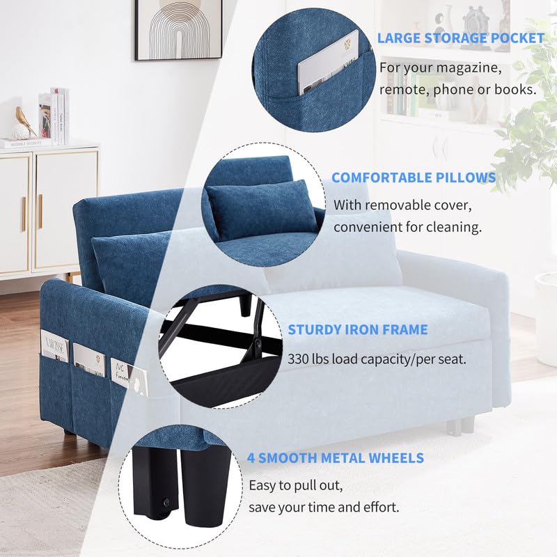 Grey Microfiber Convertible Sofa Bed Chair E758