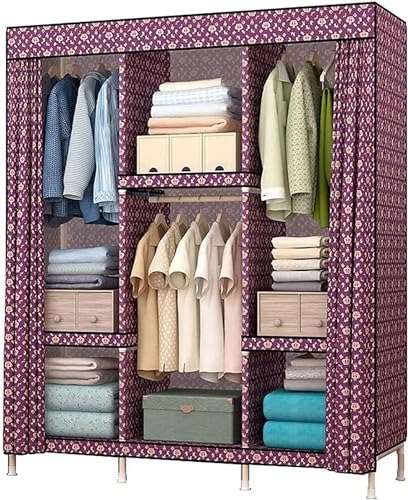 Solid Wood 168 * 130cm Wardrobe N79703