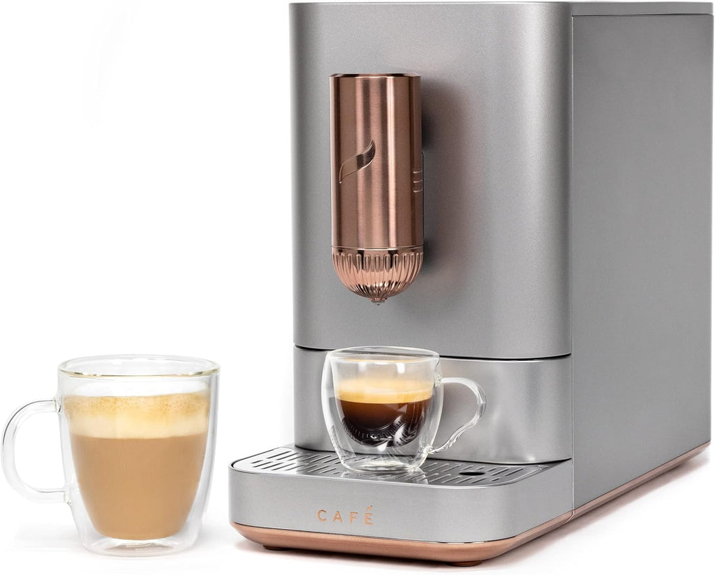 Matte White Automatic Espresso Machine with 20 Bar Pump Pressure Q383