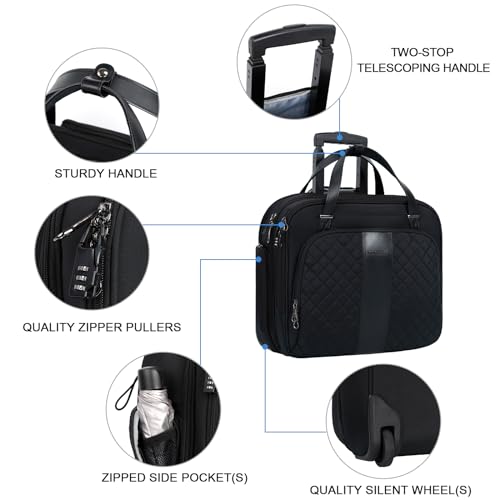 Rolling Laptop Bag Briefcase Fits Up to 15.6 Inch J527