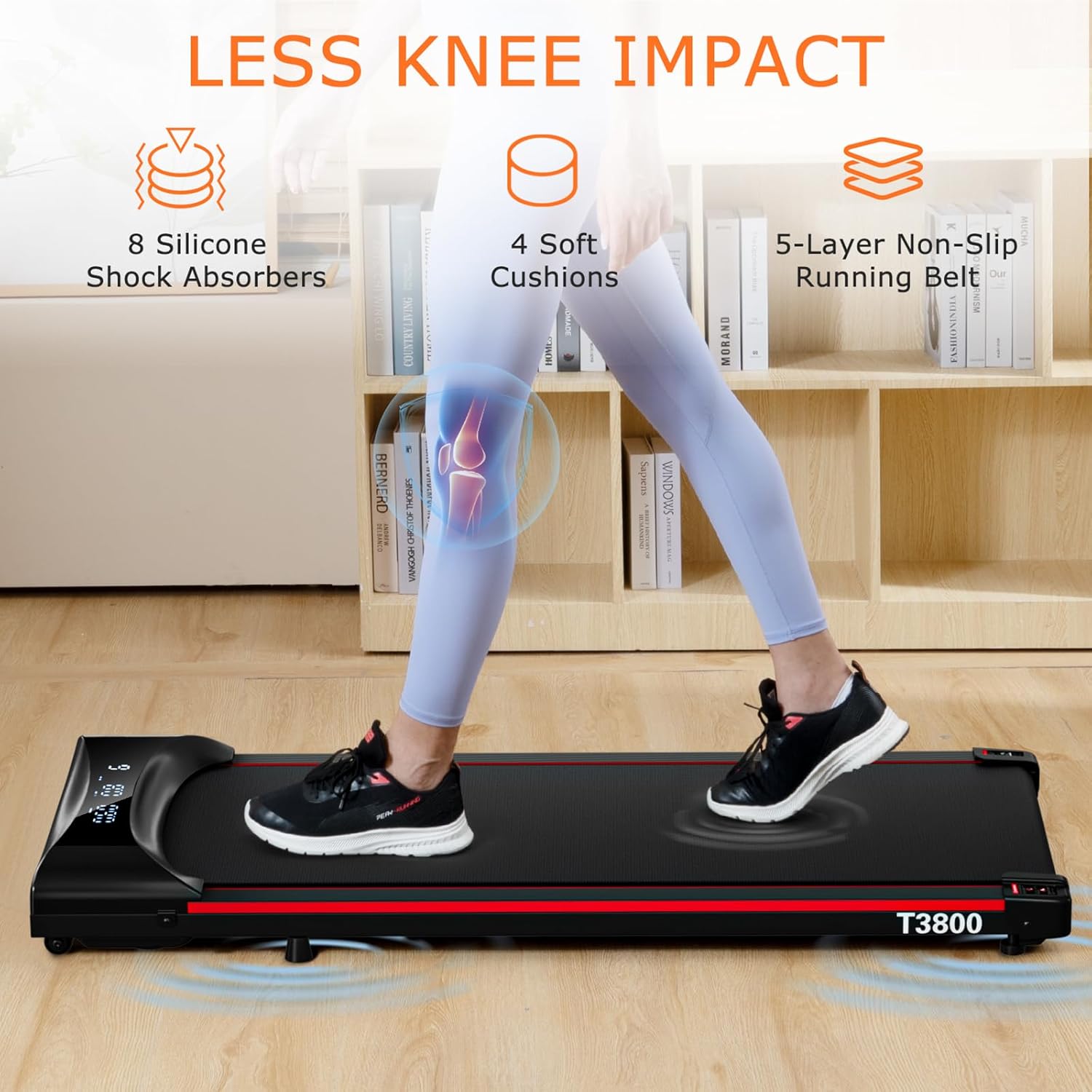 Walking Pad Under Desk Treadmill 2.5HP Folding Treadmill with Remote LCD Display I9309