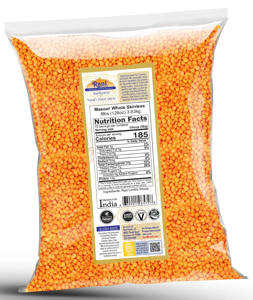 Red Lentils 128oz (8lbs) 3.63kg Bulk U371