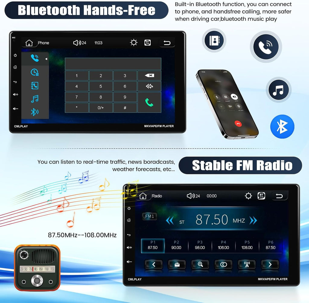 9 Inch Rotatable Touch Screen Single Din Car Stereo with Wireless Apple Carplay Android Auto Bluetooth Backup Camera X787