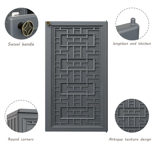 Outdoor Storage Cabinet Waterproof with Shelf, Resin, Size 34.3''L*15''W*36.2''H (Black) M527709