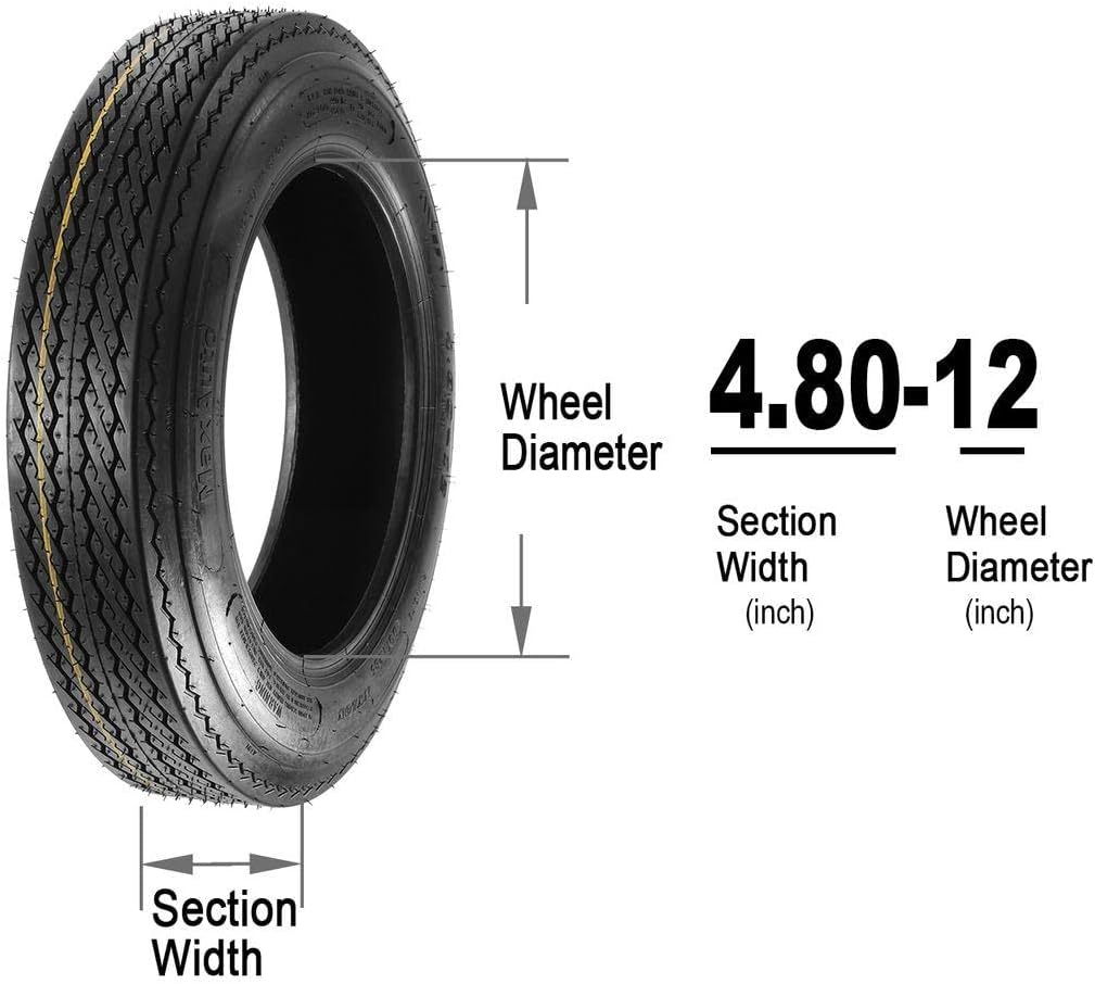 Set of 2 4.80-12 Boat Trailer Tires S54509