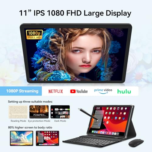 11 inch Android 14 Tablet, 128GB ROM 16GB RAM, 4G LTE, Octa-Core, 21MP Dual Camera, FHD Screen, 7000mAh N97075