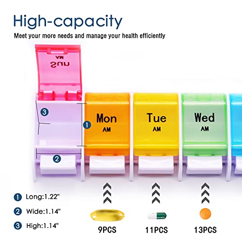 Monthly Pill Organizer 2 Times A Day, 30 Day Medicine Organizer, AM PM Pill Cases, 4 Week Pill Box C73008