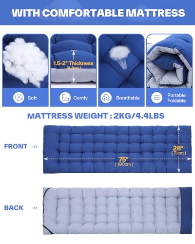 Camping Cot with Mattress Heavy Duty Folding Portable Bed P962