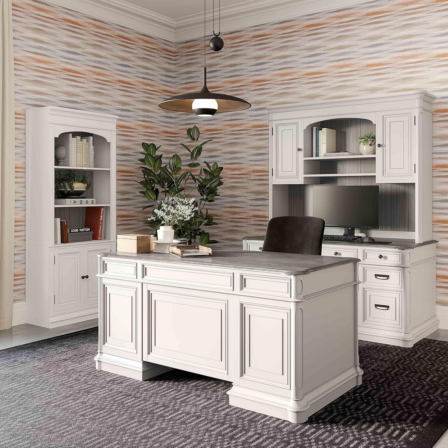 White 78" Wood Bookcase Y290958