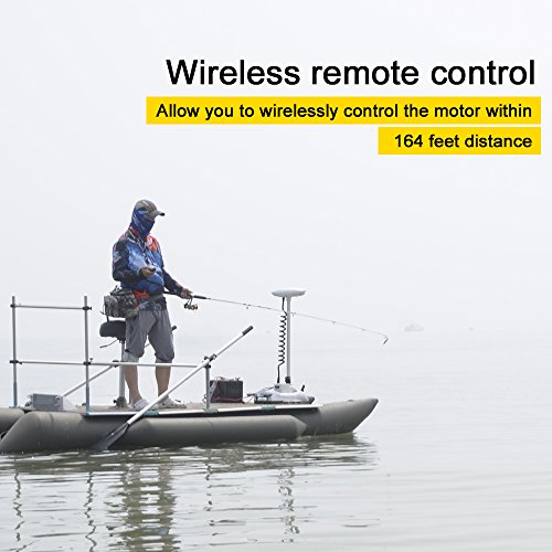 White 12V 55LBS 48inch Bow Mount Trolling Motor with Remote Control B45596