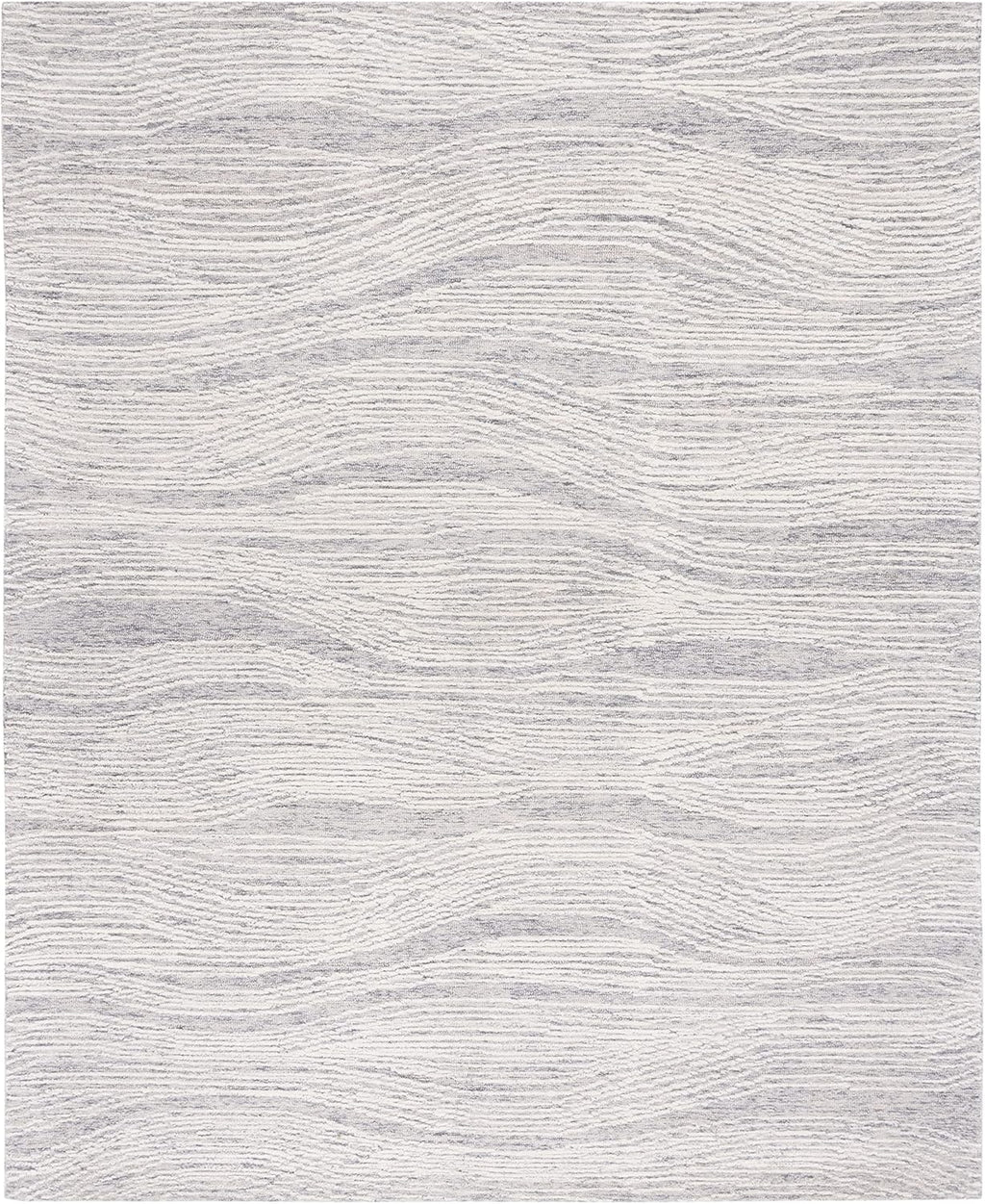 Grey & Ivory 8' x 10' Handmade Wool Area Rug N99495