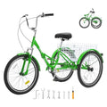 24-Inch Carbon Steel Folding Tricycle with Basket V642771