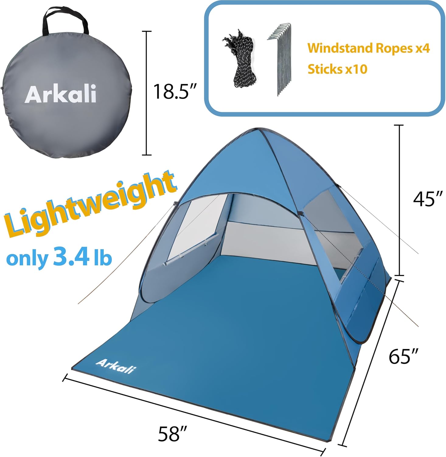 Blue UPF 50+ Pop Up Sun Shelter X21695