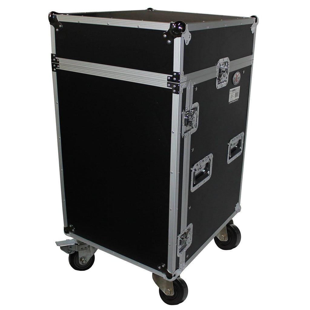 16U Rack x 10U Top Mixer DJ Combo Flight Case with Laptop Shelf P69014