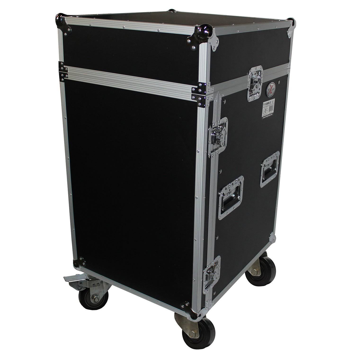16U Rack x 10U Top Mixer DJ Combo Flight Case with Laptop Shelf P69014