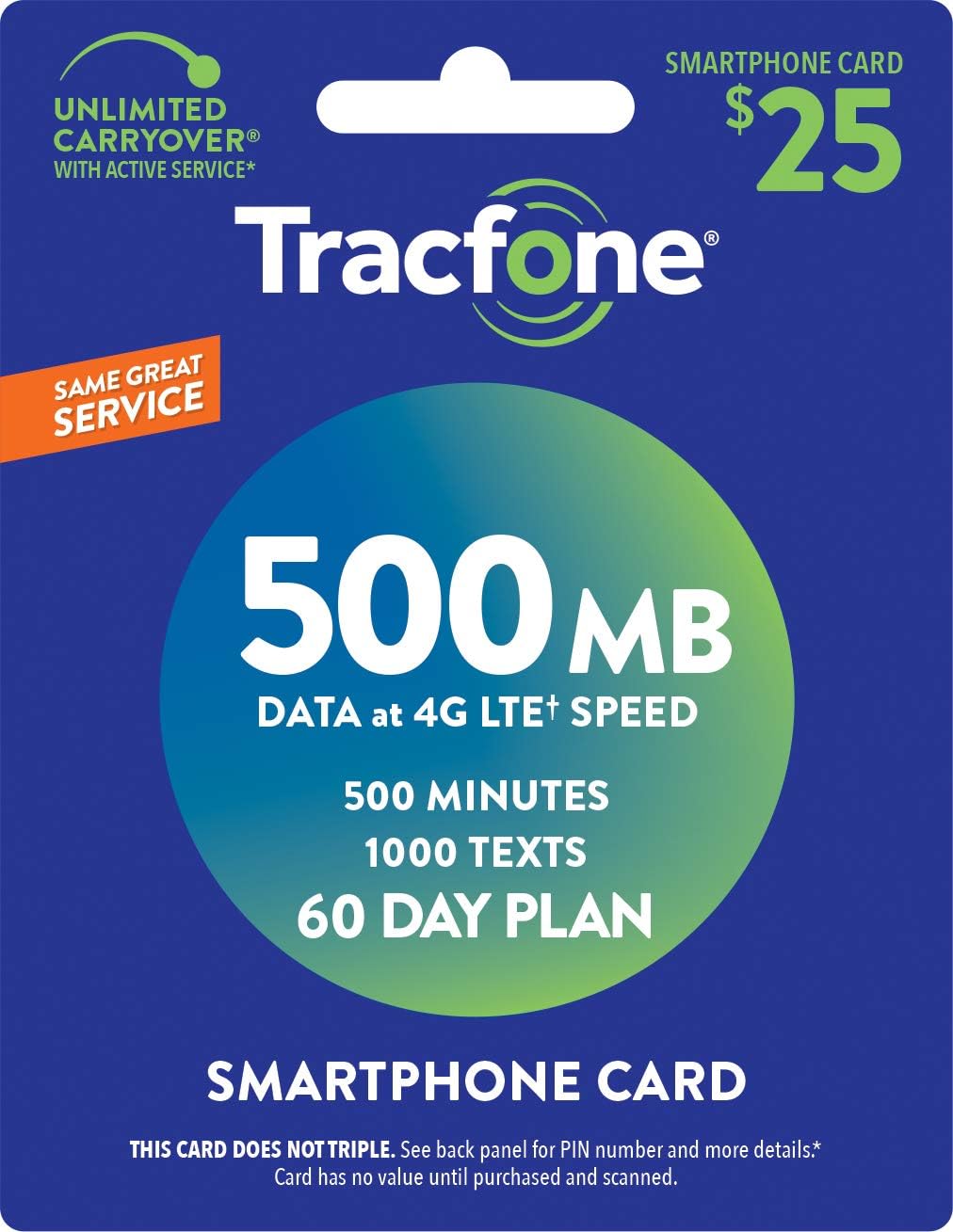 $25 500 Min 1000 Text 500MB Data 60–Day Plan I921