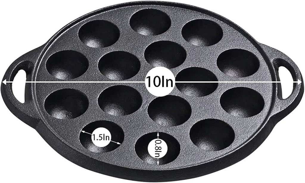 Non-Stick Cast Iron Aebleskiver Pan, 1.5" diameter Z38642