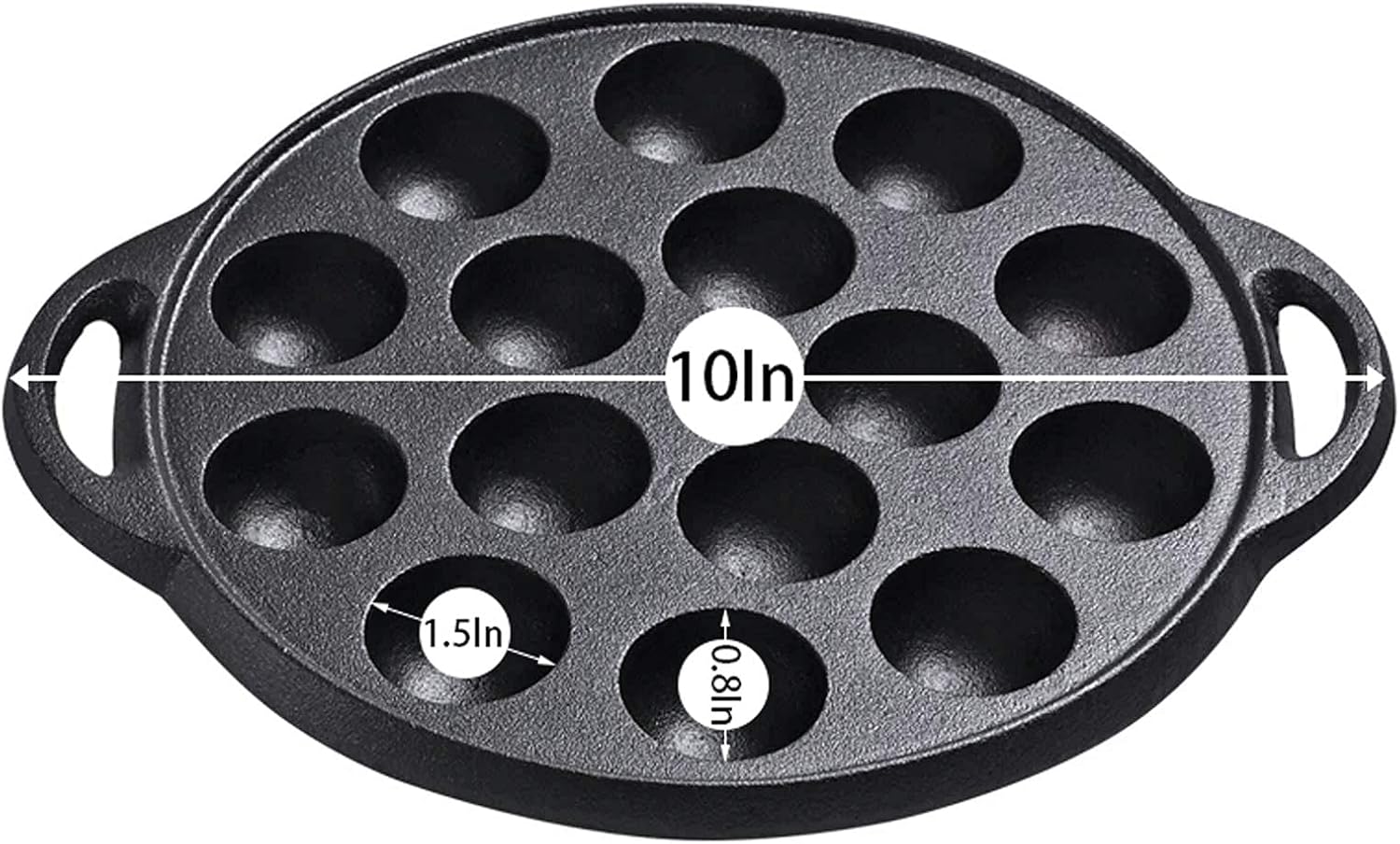 Non-Stick Cast Iron Aebleskiver Pan, 1.5" diameter Z38642