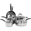 10-Piece Stainless Steel Cookware Set with Glass Lids C375724