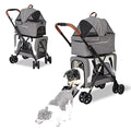 Grey Double Dog Jogging Stroller with Detachable Carrier C269282