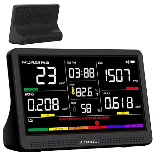 16 in 1 Air Quality Monitor with 7" Display White V455591