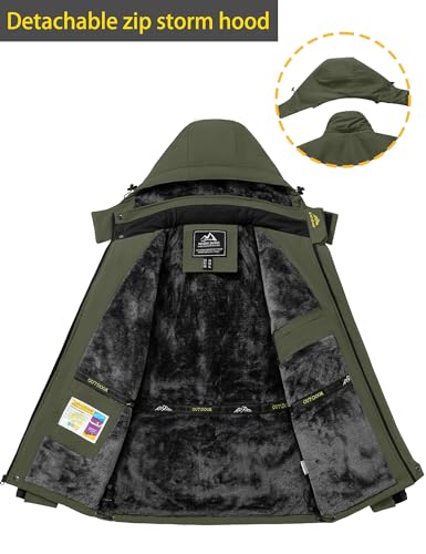 Men's Waterproof Snowboard Fleece Lining Jacket with Hooded T115769