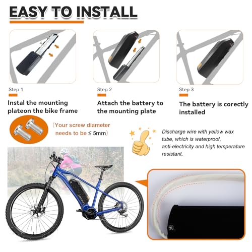 36V 48V 52V Ebike Battery Pack with 3A Fast Charger D7829