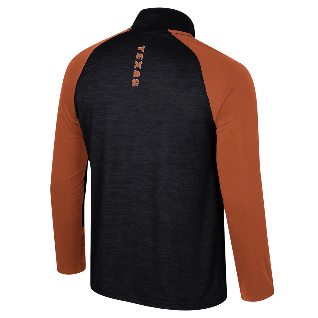Black Texas Longhorns Raglan Quarter-Zip Top A76204