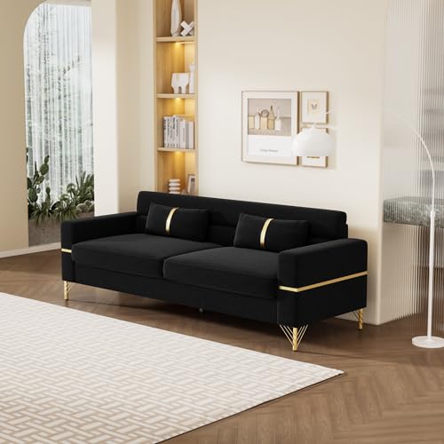 Khaki Velvet 3 Seat Sofa Y85793