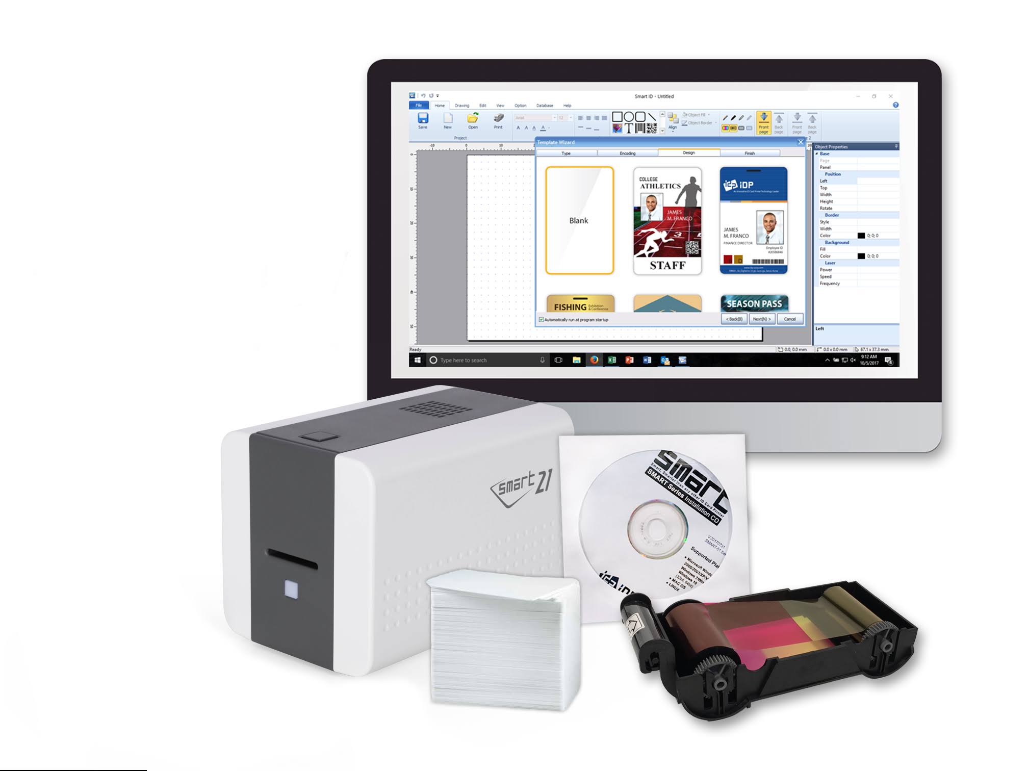 Starter ID Printer Kit - Plastic Card Printer - Color - Dye Sublimation S33349