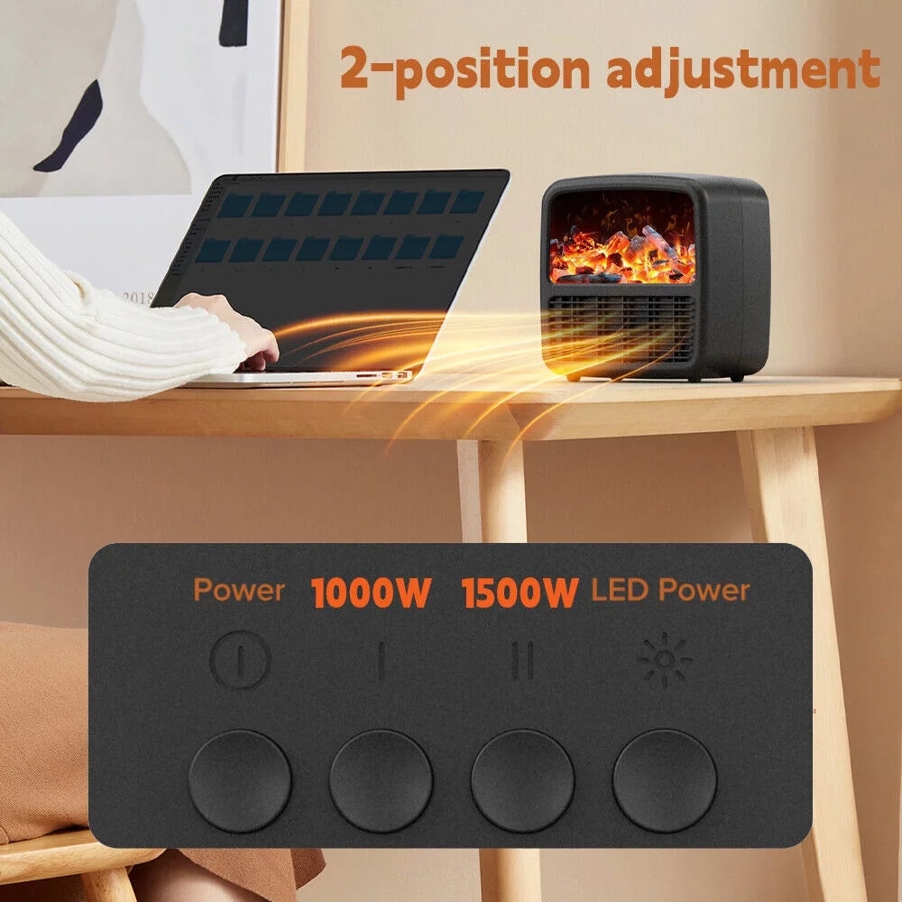 1500W Portable Electric Ceramic Space Heater with Adjustable Thermostat L390007