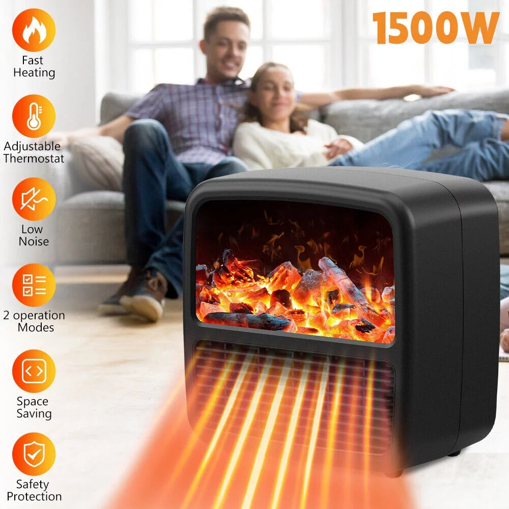 1500W Portable Electric Ceramic Space Heater with Adjustable Thermostat L390007