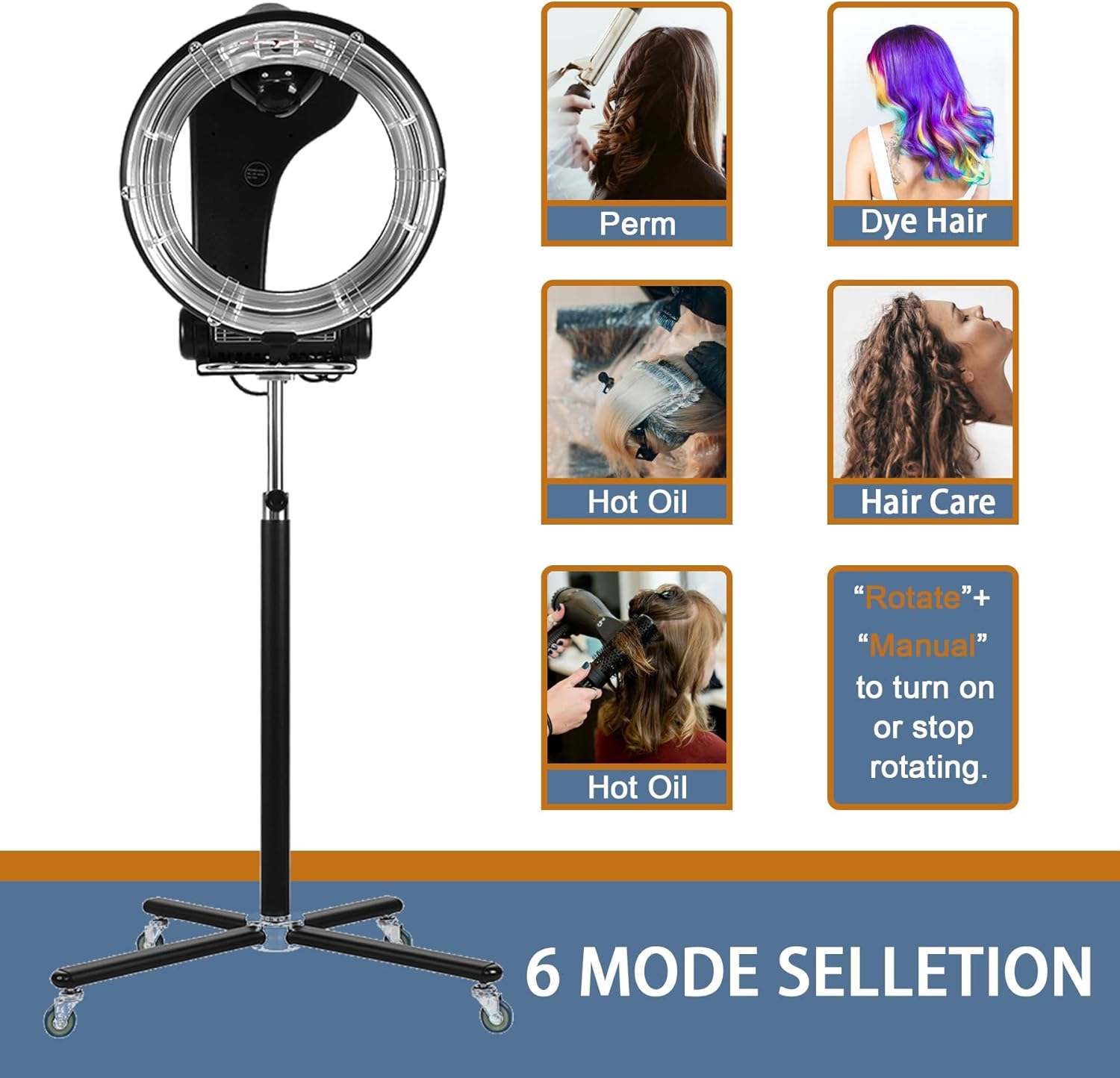 110V 950W Timer Adjustable Height 134-173cm Hair Dryer Q434