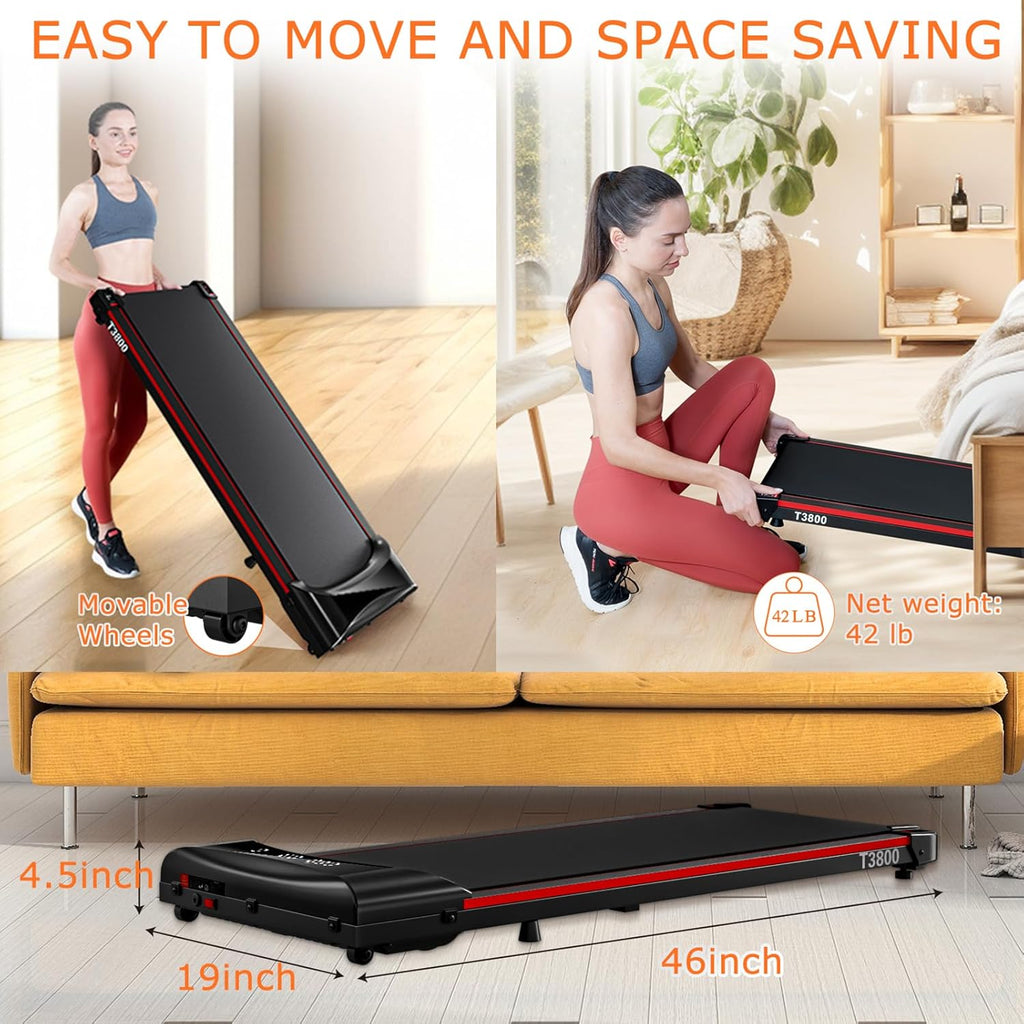 Walking Pad Under Desk Treadmill 2.5HP Folding Treadmill with Remote LCD Display I9309