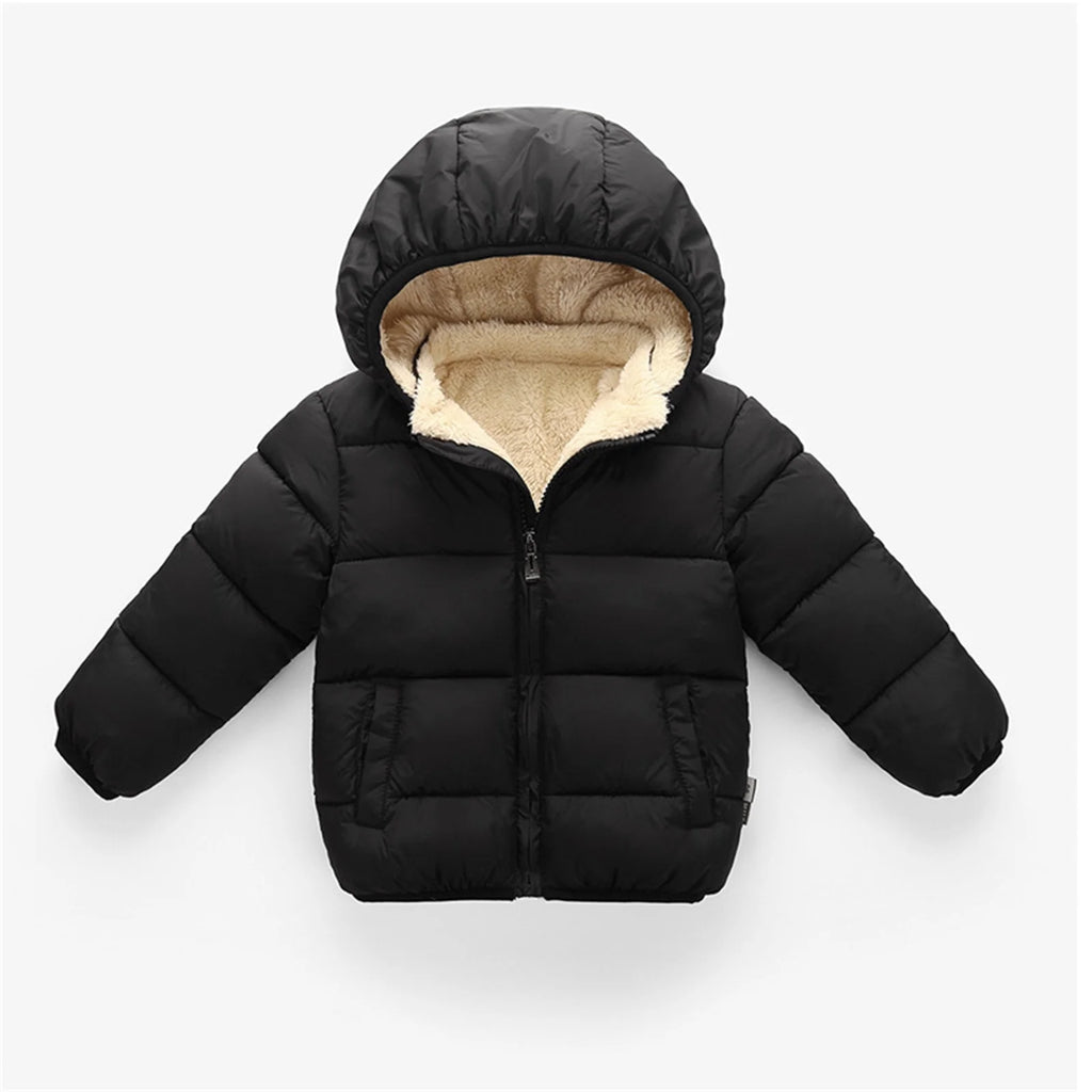 Solid Winter Hooded Jacket V937