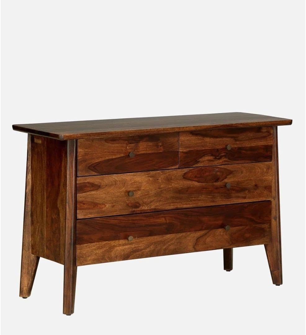 Mango Wood Chest of 4 Drawer Teak Finish Cabinet Storage Units J22305