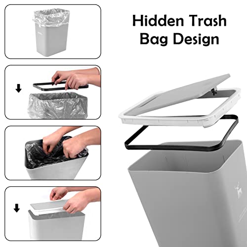 2 Pack 4 Gallons Plastic Trash Can with Lid G303021