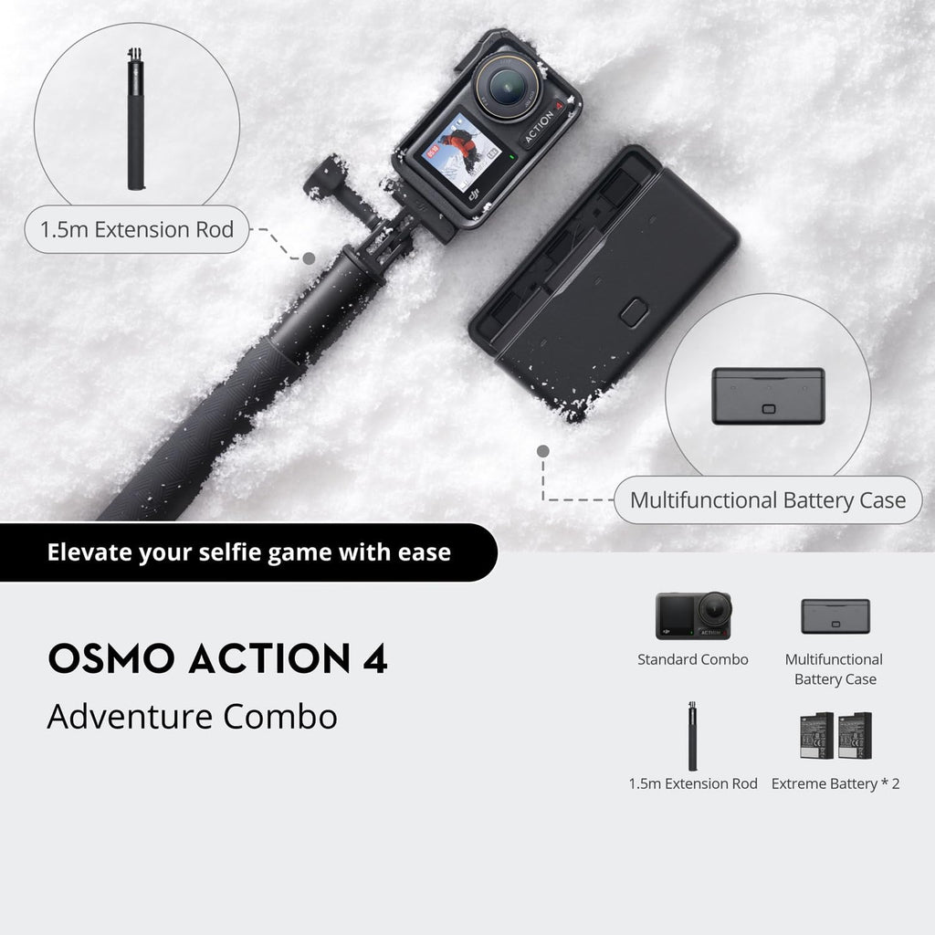 4K Waterproof Action Camera with Battery Case and 64GB Memory Card M577804